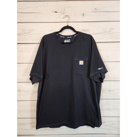 Carhartt Force Men's Black Crew Neck Relaxed Fit Short Sleeve T-Shirt Size 2XL - Picture 1 of 6